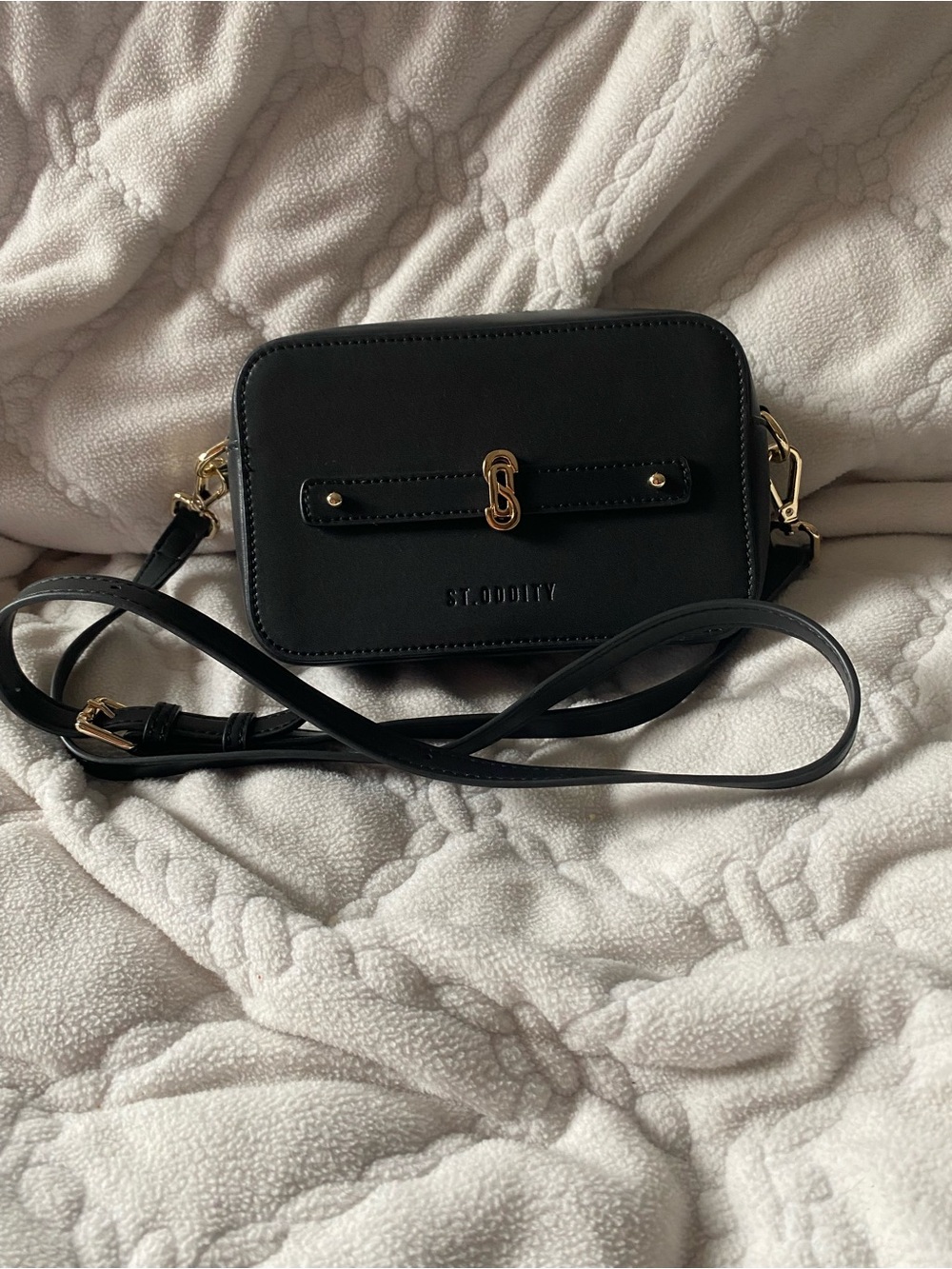 St. John Black Crossbody with Gold Accent - Picture 3 of 6